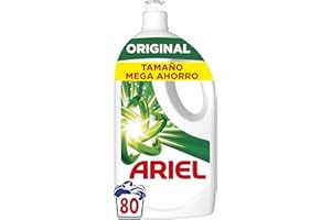 Ariel Detergente Lavadora Liquido 80 Lavados, Original, Jabon Limpieza Mejorada en Ciclos Mas Frios con la Exclusiva Tecnologia de limpieza en Frio