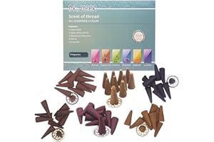 ZHEZHE Incense Cones Gift Pack Set Sticks Total,Red Rose,Super Sandal,Patchouli,White Musk,Meditation,Lavender (6)