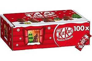 KITKAT Nestle Kit Kat Christmas Friends 100 Assorted Milk Chocolate Christmas Figures Bulk Chocolate Box, 820 g