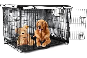 VINGVO Bache Cage Chien, Housse de Cage pour Chien, Housses de Cage de chenil 600D pour Cage de Chien, Imperméables et Durable, Housse Universelle pour la Plupart des Cages (42in)