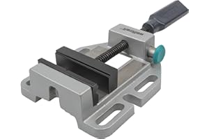 wolfcraft Maschinenschraubstock - 3423000 - mit Schnellverstellung; 200 kg Spannkraft - 80 mm Spannweite - 80 mm Stahlbacke mit horizontalen V-Nuten zum Spannen von Rundmaterial - Stahl-Trapezspindel