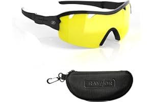 RayZor Sports Wraparound Sunglasses for Men & Women - Cycling Sunglasses - Running Sunglasses - Cricket Glasses - Hiking - Cycling - Golf, UV400 Protection - Wraparound Lightweight Running Shades