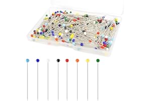 FRYPAY 150Pièces Épingles Couture, Epingles Couturiere Multicolores, Epingle à Tête Ronde Couture en Verre, Épingles à Coudre pour mercerie, Patchworkde, Couture et d'Artisanat