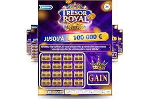 NOZHAM® X5 Biglietti Falsi Gratta Vincitore 20.000€ – Scherzo Divertente e Ripieno Originale – Gag per Intrappolare i tuoi amici e familiari – Regalo umoristico, Trappola per Compleanno, EVG, Sera
