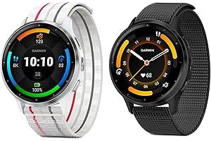 SUGARJAR 22 mm Nylon Sportivo Cinturino Compatibile con Garmin Venu 3/Venu 2 45 mm, Vivoactive 4 (45 mm), Forerunner 255/265,per Donna e Uomo