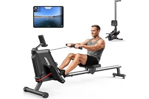 JOROTO Vogatore per Casa, Vogatore Magnetico Silenzioso con Monitor Bluetooth, Carico Massimo 160 KG, Facile da Montare, Stoccaggio Verticale, Salvaspazio