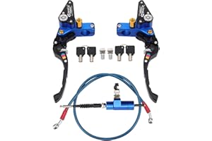 WOOSTAR Motocicleta Embrague Hidraulico Kit Cilindro Maestror con CNC Palancas de Freno Reemplazo para Suzuki GSX650F CR250 Kawasaki Dirt Pit Bike Azul