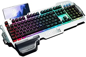 ‎REDTHUNDER RedThunder K900 Halbmechanisch Gaming Tastatur [Version 2024], QWERTZ Deutsch Layout, RGB Beleuchtete, Ganzmetallpaneel, 26 Tasten Anti-Ghosting, Für PC/Laptop/Xbox One Gamer