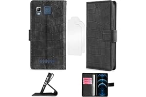 OUJIETONG Flip Cover Compatibile con Saiet STS502 Custodia Case Cover + Morbido Pellicola Protettiva [Funzione Staffa] EY-Hei