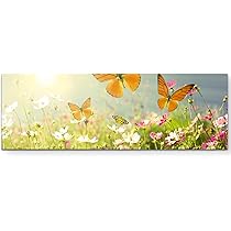 Tulup Leinwandbild 'Bunte Schmetterlinge' – 120x60 Cm, Mit Holzrahmen, UV-beständiger Druck, Inkl. Aufhängevorrichtung