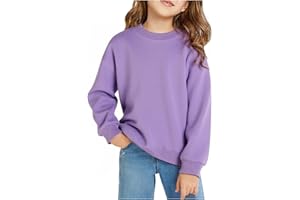 TUANMOZI Sweatshirts Mädchen Jungen Casual Pullover Classic Baumwolle Hoodie Rundhalsausschnitt Langarmshirts Pulli Einfarbige Shirt Alter 7-14 Jahre
