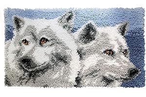 ROCKY&CHAO Loquet Crochet Kits Tapis Broderie Point De Croix Canapé Coussin Tapis En Peluche Tapis De Sol Kit De Broderie DIY Tapis Faire La Décoration Intérieure