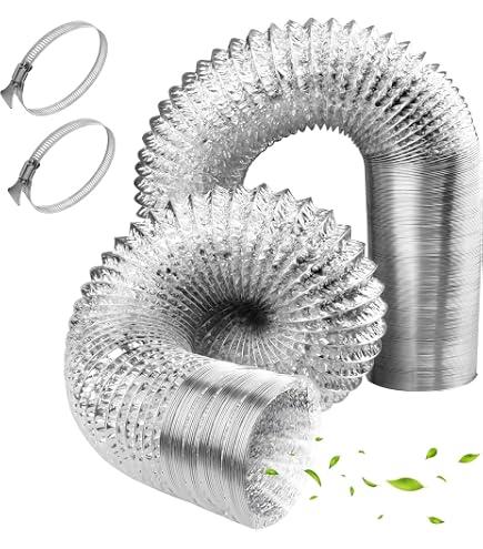 Tubo Flexible De Aluminio - Diámetro 280 Mm, Longitud 3 M Extensible, Con 2 Abrazaderas De Acero Inoxidable, Para Conductos De Ventilación