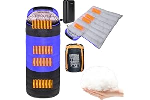 GENERIC Sac de couchage chauffant USB – Sac de couchage 4 saisons pour adulte – Batterie externe 20 000 mAh, lavable et résistant aux déchirures – par Sleeping Bag