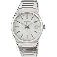 Seiko Essential White Dial stainless steel bracelet watch for men SUR553P, White, Modern