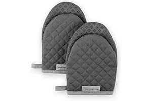 KitchenAid Asteroid Mini Oven Mitt, 5.5"x8", Charcoal Grey 2 Count