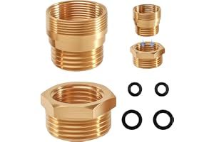 Mässing kran adapter set, M20 till M24 dubbel gängadapter | M20 till M24 adapter med reducerare 3/4" AG till 1/2 tum IG, vattenanslutning gängadapter för handfat