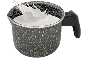 NAMAI - Pentolino Latte, Diametro 10 CM, Alluminio Antiaderente, Manico Ergonomico, Effetto Pietra, Pratico e Resistente, Made In Italy, No Induzione (10 CM)