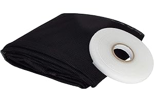 APANA - Fliegengitter Insektenschutz Fenster bodentief ohne Bohren Klettband Mückengitter Gaze französischer Balkon kürzbar schwarz 150 x 220 cm