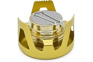 Famgee Outdoor Mini Portable Alcohol Stove Burner for Backpacking Hiking Camping Survival (Gold)