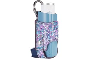 MEDMAX PU Cuero Funda para Inhalador de Asma, Portátil Estuche de viaje con clip de mosquetón, Protector Soporte Bolsa de Transporte, Inhalador no incluido(Solo Funda), (Z-Paisley Purple)