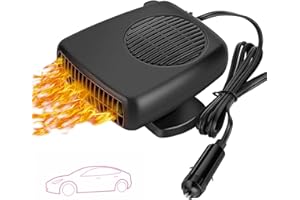 Showvigor Chauffage de voiture 12 V 150 W - Chauffage portable pour pare-brise - Désembueur - Dégivreur - Chauffage automatique du pare-brise - Chauffage rapide 2 en 1 - Chauffage de véhicule
