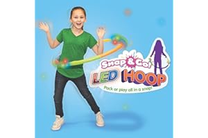 Geospace LED Light Up Snap & Go Multi Color 6 Piece Hula Hoop Toy for Kids Great for Exercise, Birthday Parties (Single Pack) NO Batteries Required