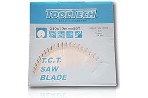 TOOLTECH Disco de corte HM para aluminio, 210 x 30 mm x 80 dientes, con 3 anillos de reducción