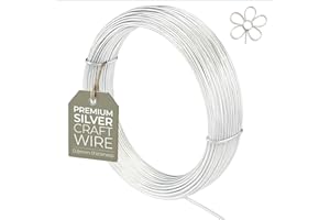 THE BEAD SHOP 0.8mm (20 Gauge) x 6m Silver Plated Non-Tarnish Craft Wire for Jewellery, Wire Wrapping, Sculpting, Hobby Craft, Wire Modelling