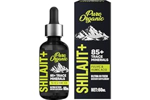 BODY MERRY Shilajit Himalayano Puro in Gocce Liquide, 85+ Minerali Naturali con Acido Fulvico per Concentrazione, Energia e Difese Immunitarie, 60mL
