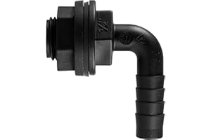 COST WISE Water butt/rain barrel/water storage tank overflow hosetail elbow with nut & washer (1/2" bsp - 13mm barb)