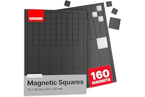 GAUDER Magnetic Squares | Magnetic Strips Self-Adhesive | Magnets for Crafts & more | Self-Adhesive Magnets