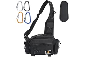 drado Angeltasche Sling Angeltasche, Wasserdicht und verschleißfest Angelrucksack für Angelzubehör(schwarz)