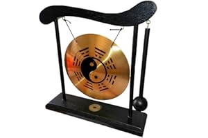 lachineuse Yin Yang - Gong - Decoración Zen de Madera y Cobre - Objeto Decorativo asiático para Interior, hogar, Oficina, salón, Idea de Regalo de Japón Asia - Tradición asiática