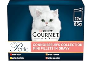 GOURMET Perle Connoisseur's Collection in Gravy Wet Cat Food 12x85g (Pack of 4)