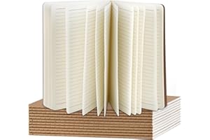 ZCZN Quaderno A5 Rigo, 12 Pezzi Copertina Kraft Quaderno con 30 Fogli/60 Pagine, Taccuini per Ufficio e Scuola