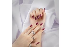 DANNI & TONI 28 Stickers Semi Cured Gel Nail Polish Strips Gel Nail Stickers Solid Colour(Claret),Salon-Quality Gel Nail Polish Strips Manicure Stickers Set