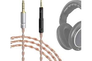 GEEKRIA Apollo versilbertes Upgrade-Audiokabel 4,4 mm auf 2,5 mm, kompatibel mit Sennheiser HD 620S, HD 599, HD 598, HD 560S, HD 400PRO, HD 579, HD 569 Kopfhörern, Ersatzkabel (1,5 m)