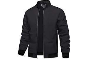 TACVASEN Veste Homme Imperméable Coupe Vent Blouson Homme Mi Saison Légère et Résistante Bombers Décontractée