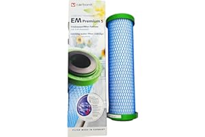 PRIME INVENTIONS Cartucho de filtro de agua EM Premium 5 | con cerámica EM | mejor sabor al agua | compatible con carcasas de filtro Carbonit Sanuno & Vario HP | AquaAvanti | WatPass | Alvito | y muchos otros