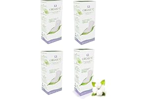 ‎ORGANYC Organ(y)c, Flache Slipeinlagen aus 100% zertifizierter Bio-Baumwolle - 4 Packungen zu je 24 Stück (Insgesamt 96 Stück)