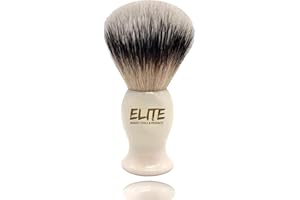 ELITE BEAUTY TOOLS & PRODUCTS Shaving Brush Rich Lather with Plastic Box for Travelling Bristle Travel Brush for Male Grooming, Barbers and Salon. Wet Shaving Brush for Men (White)
