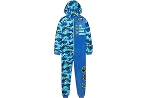 Get Trend Fleece Onesie for Boys Teens, Hooded Loungewear Warm Pyjamas, Football or Gaming Cosy Jumpsuit Nightwear, Gifts for Boys