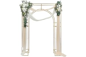 ARBGO Arche de mariage, double couche, rectangulaire, en métal, arche de jardin, arche de mariage pour l'intérieur et l'extérieur, mariage, fête, jardin, décoration de banquet