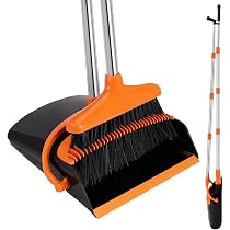 Balai Et Pelle à Poussière Avec Manche Long - Brosse Douce Pour Coins étroits, Nettoyage Maison Pratique
