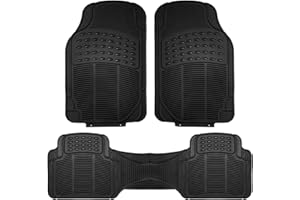 Enerfero Alfombrillas de Goma Universales Coche, Alfombrilla de Coche Caucho, Alfombrilla automóvil Ajustables, Delanteras 44.5x72 cm, traseras 43.5x43.5 cm, Color Negro (Sport)