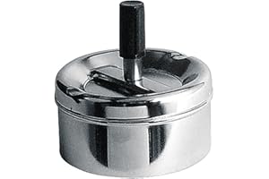 Premier Housewares 0305204 Cendrier de Rotation Petit Effet Chrome Poigné Noir