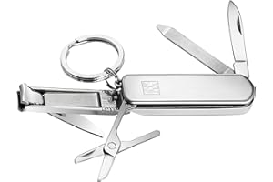 ZWILLING Manicura pedicura multiherramienta (llavero con tijeras de uñas, cortaúñas y lima de uñas), plata, 60 mm