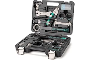 cyclists Kit di Riparazione Bici Portatile, Valigetta Attrezzi per Riparazioni Catene e Pneumatici, Set Completo di Attrezzi per Bici con Custodia per Trasporto