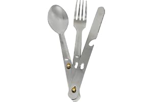 CAO 3-delat bestick i rostfritt stål med camping och vandring vuxen unisex, L 16,3 cm